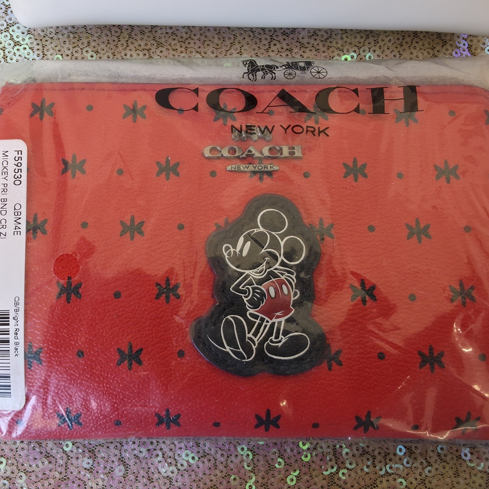 NEW Coach x Disney Mickey Red Zip Wallet – Collector’s Edition